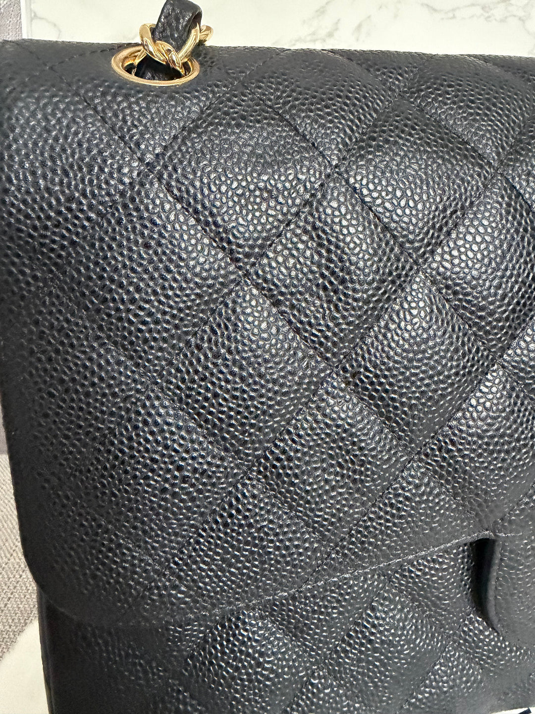 CHANEL series 17 Black Caviar GHW Jumbo Classic Double Flap Bag 2012