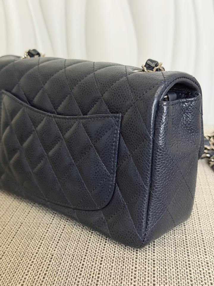 CHANEL series 19 Navy Caviar SHW Mini Rectangular Flap Bag 2014