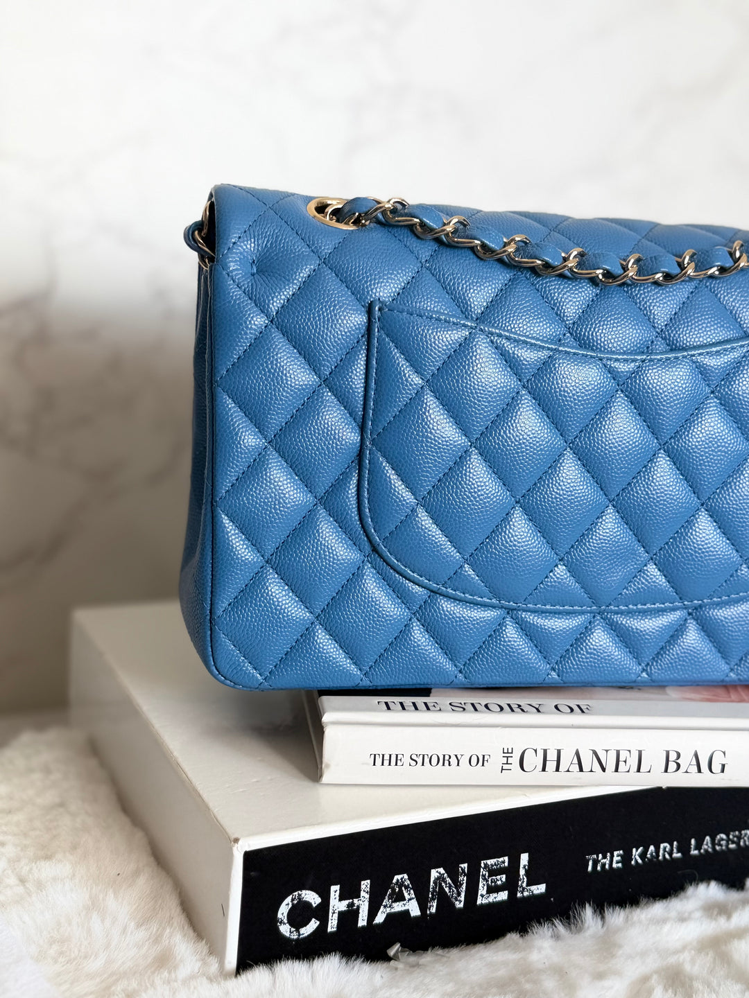Chanel series 30 2020 Blue Caviar LGHW Medium ML timeless Classic double Flap Bag