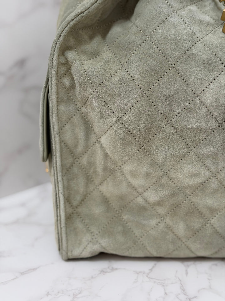 CHANEL 25C 2025 Khaki Suede Aged GHW 25 Hobo Bag size Medium