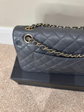 Load image into Gallery viewer, CHANEL 21B 2021 Dark Grey Caviar LGHW Medium ML Timeless Classic Double Flap Bag

