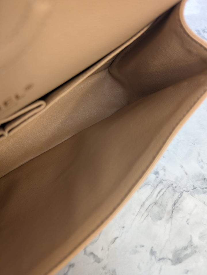 CHANEL series 28 19B collection Dark Beige Caviar LGHW Medium M/L Timeless Classic Double Flap Bag 11.12