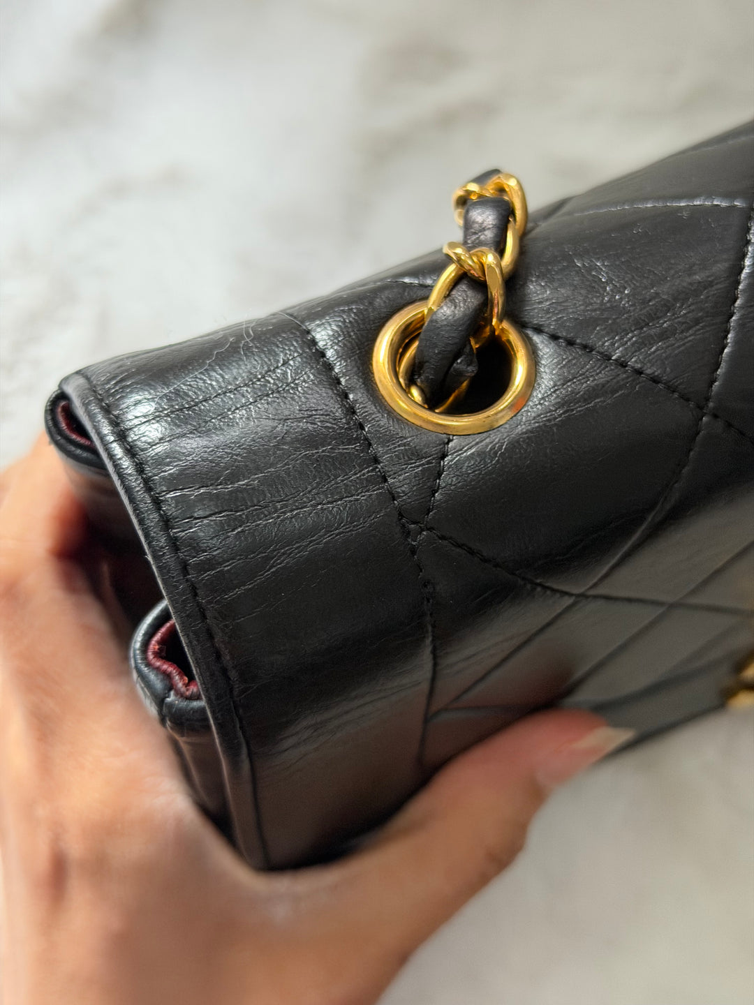 CHANEL Vintage series 2 24k GHW Hardware Diana Flap Bag size SMALL 1991-1994