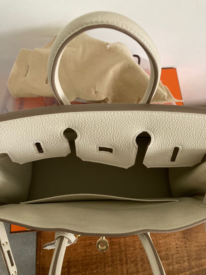 Hermes Birkin 25 Craie Togo Leather with Gold Hardware B Stamp 2024