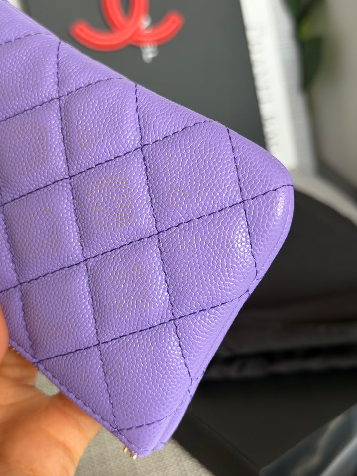 CHANEL series 28 20S purple caviar LGHW Mini O Case Pouch 15 cms