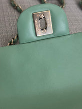 Load image into Gallery viewer, Chanel series 31 21C collection 2020/2021 Pastel Mint Green Lambskin Champagne GHW Mini Rectangular Flap Bag
