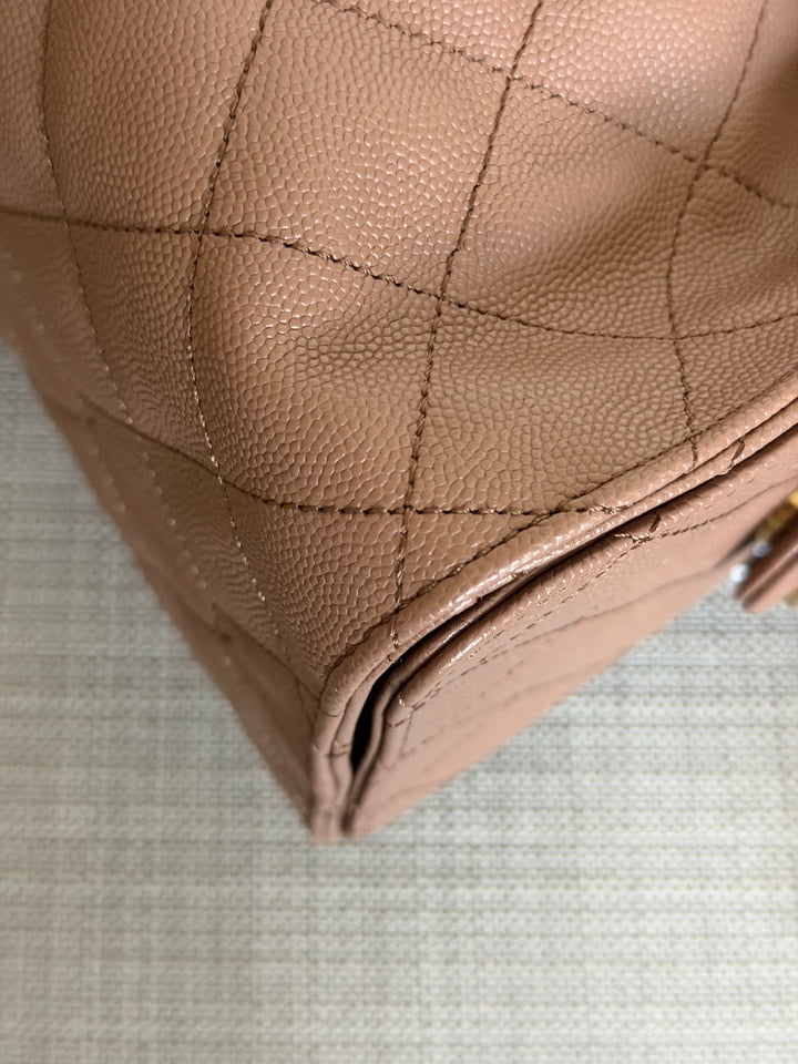CHANEL 26P collection Brown Caviar 25 Hobo Bag Aged GHW Size SMALL