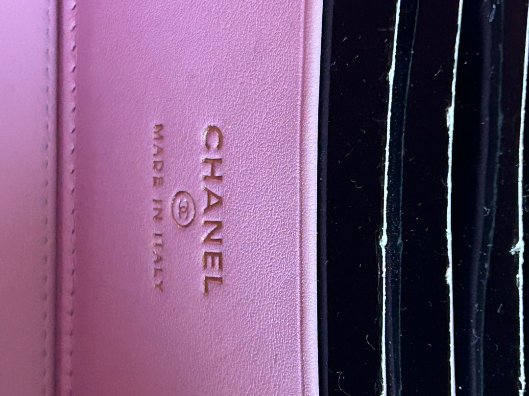 CHANEL 22S Mauve Pink Caviar Aged GHW SMALL Vanity with Metal and Leather top handle 2022