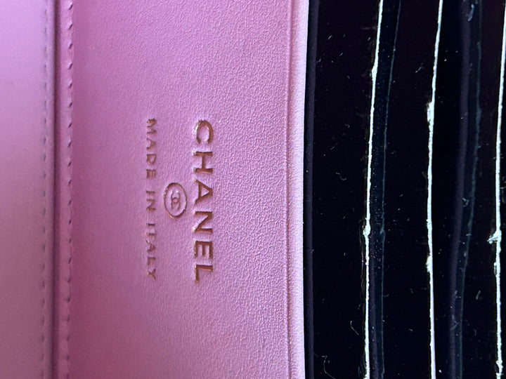 CHANEL 22S Mauve Pink Caviar Aged GHW SMALL Vanity with Metal and Leather top handle 2022