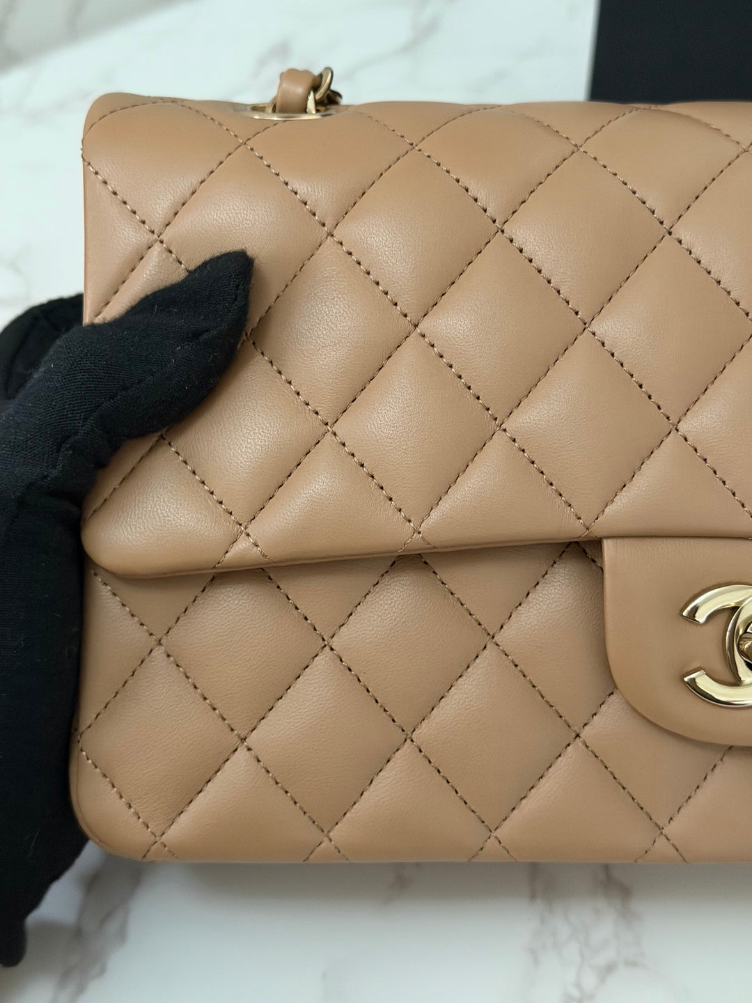 CHANEL 22K collection 2022 Dark Beige Lambskin LGHW Medium ML Timeless Classic Double Flap Bag