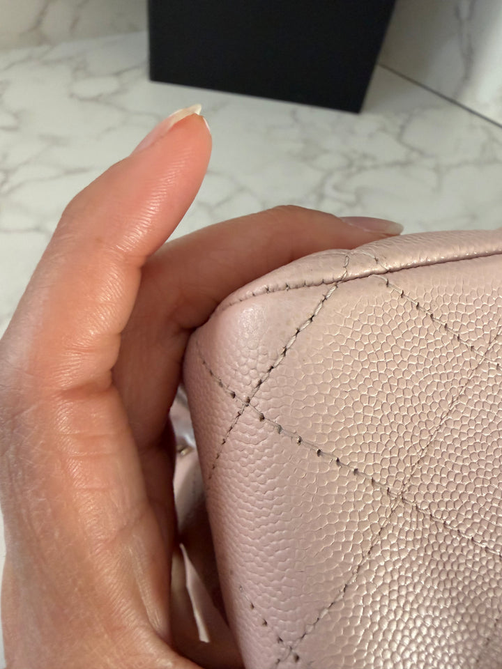 CHANEL 21C 2021 Rose Clair Caviar LGHW Medium ML 11.12 Timeless Classic Double Flap Bag