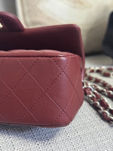 Load image into Gallery viewer, Chanel series 28 2019 Burgundy Lambskin Silver HW Mini Rectangular Flap Bag
