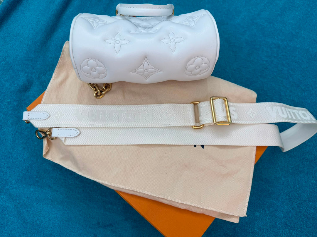 LOUIS VUITTON Papillon BB in Snow Emprinte Leather