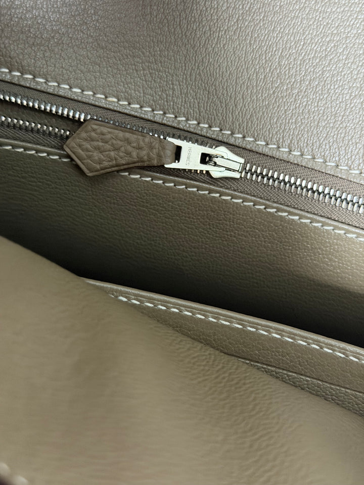 Hermès Etoupe Togo Leather PHW Birkin 30 Stamp A 2017