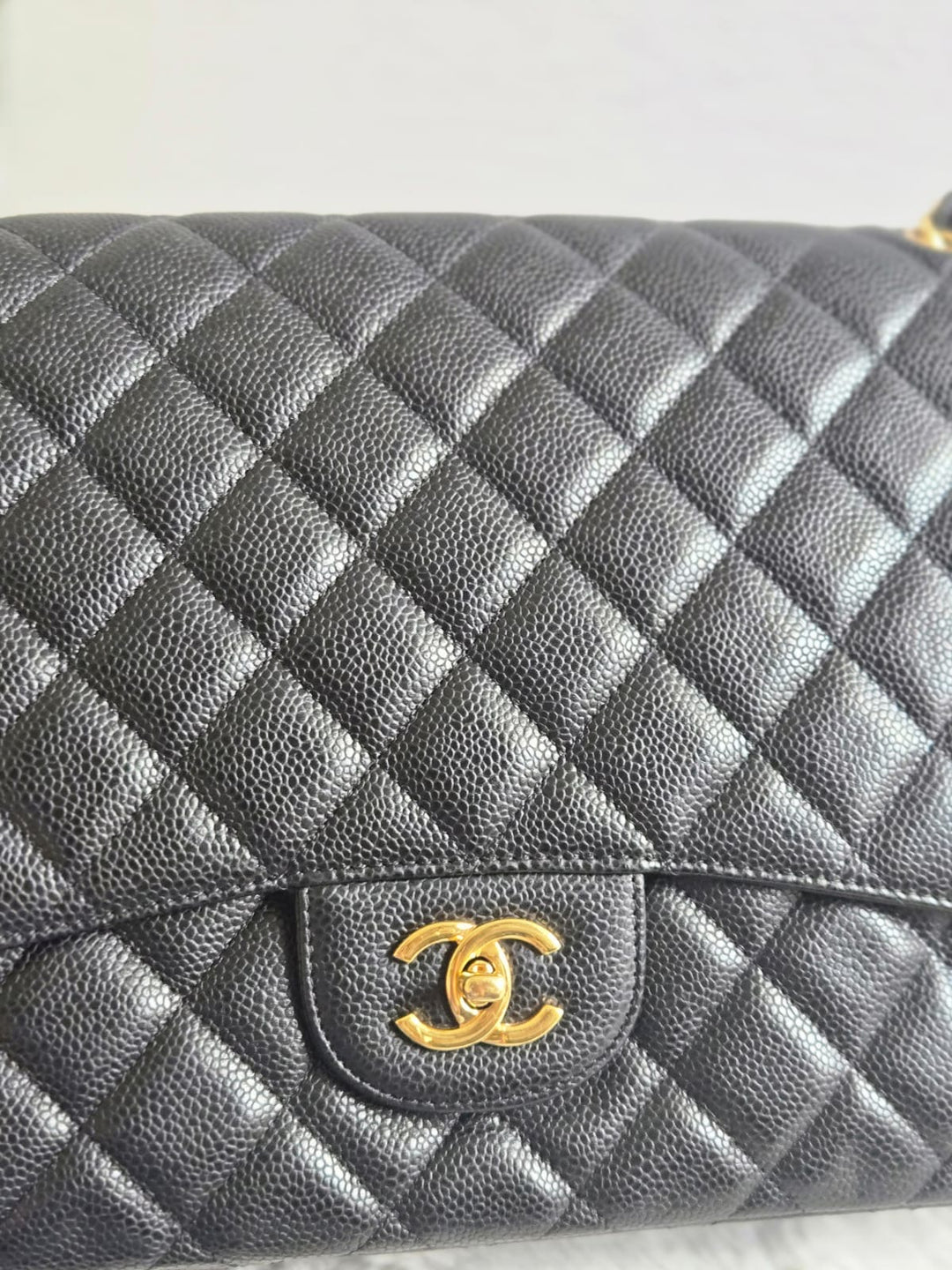 Chanel series 13 2010 Black Caviar Maxi Single Flap Bag with GHW