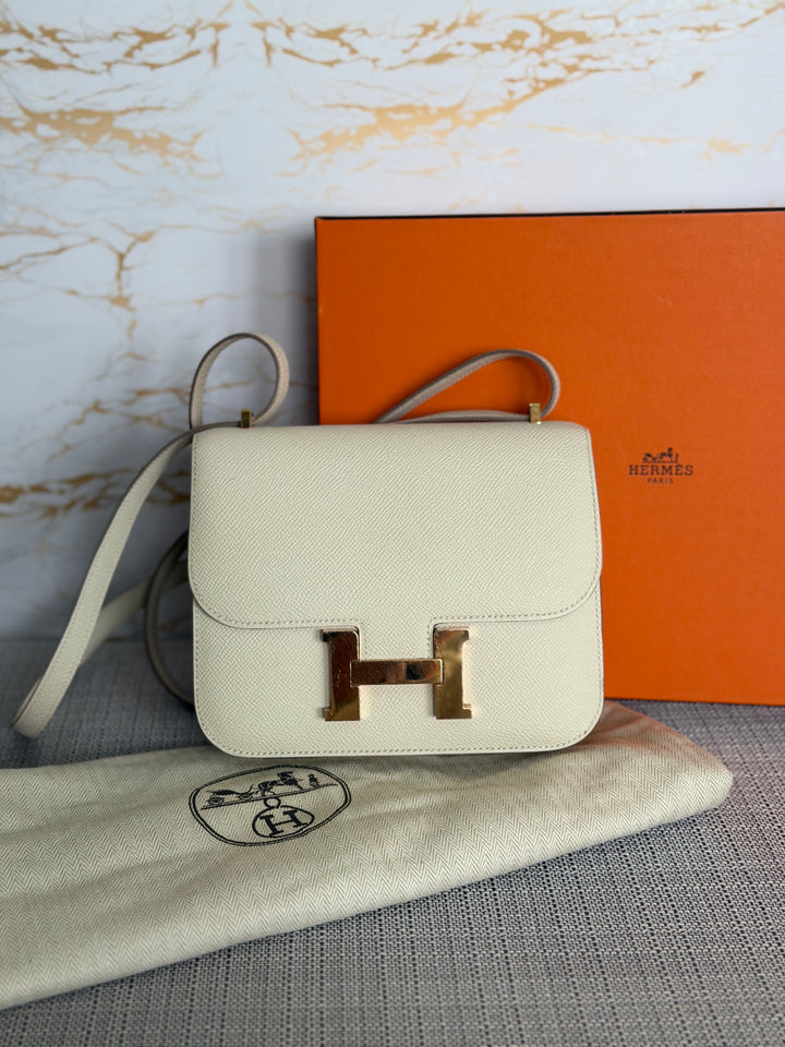 Hermès Constance 18 Mini Constance Craie Epsom Leather RGHW