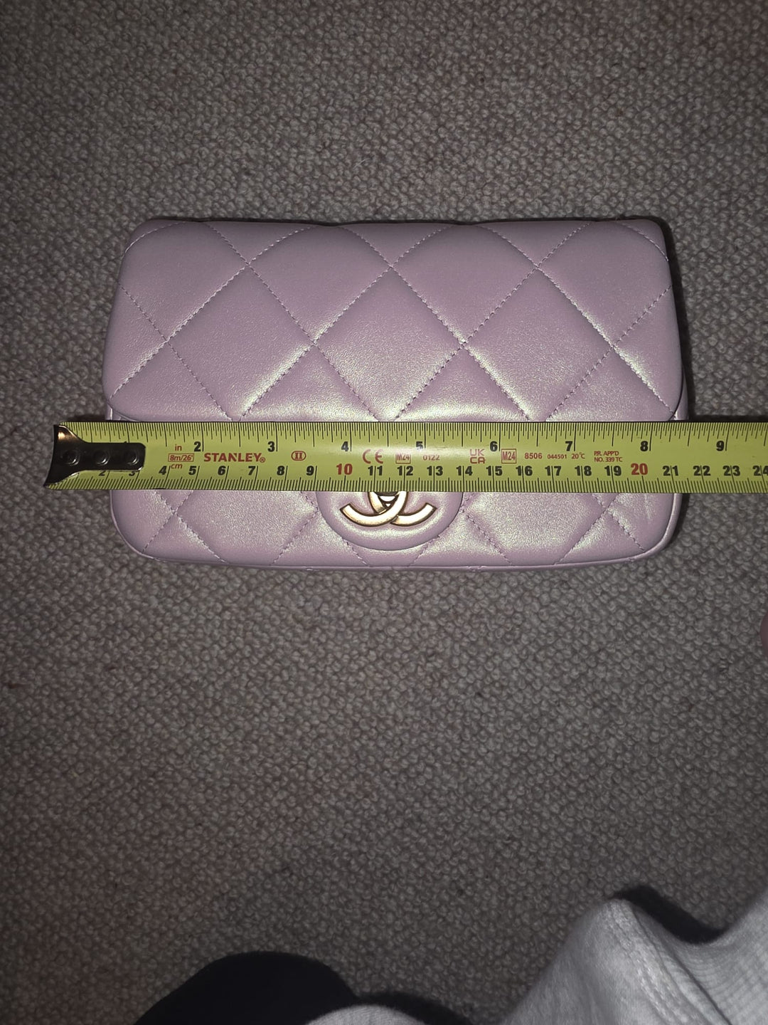 CHANEL 23S Adjustable Pearl Mini (8.25 inches) Rectangular Flap Bag with Pink Lambskin Aged GHW