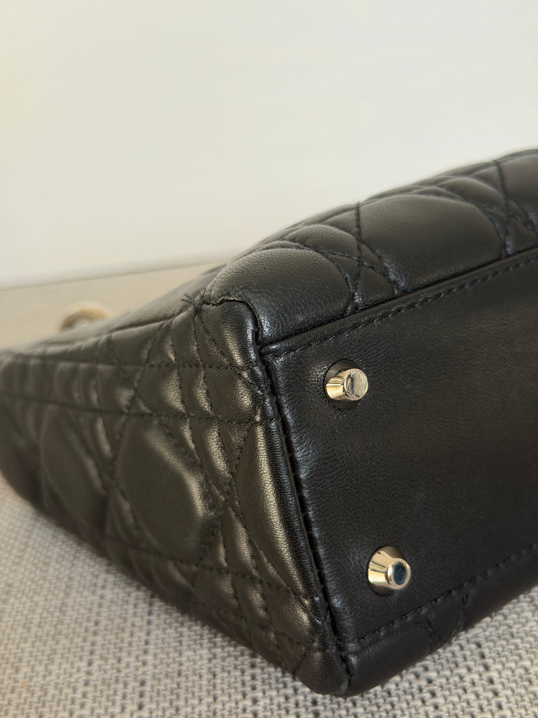 DIOR Lady Dior Mini Vintage Black Lambskin Silver hardware SHW 2006