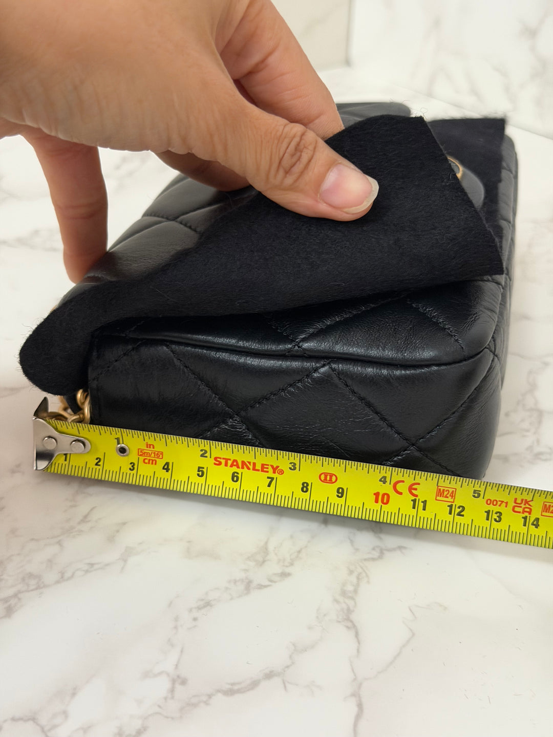 CHANEL Resin CC Black Lambskin Aged GHW Seasonal Flap Bag 2023