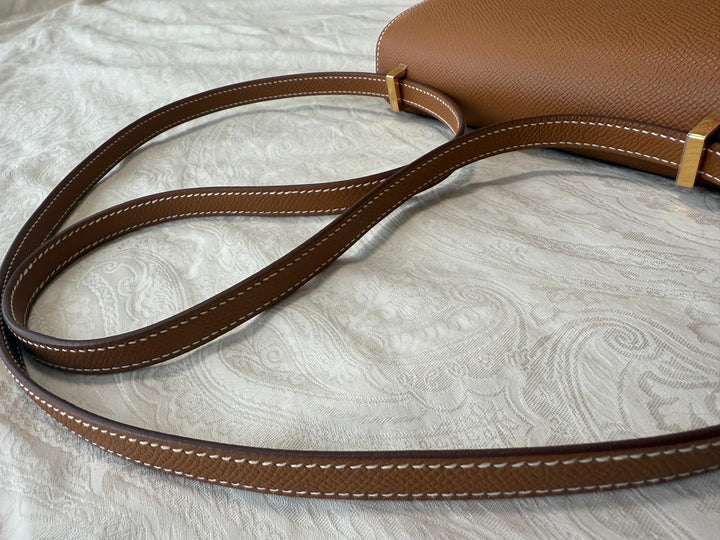 HERMES Constance 18 Gold Epsom Leather GHW Flap bag Stamp B 2023