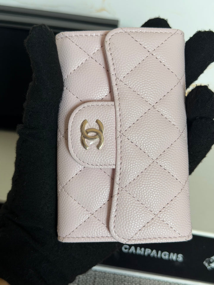 Chanel 22P Pink Caviar LGHW Classic Snap Flap Card Holder 2022