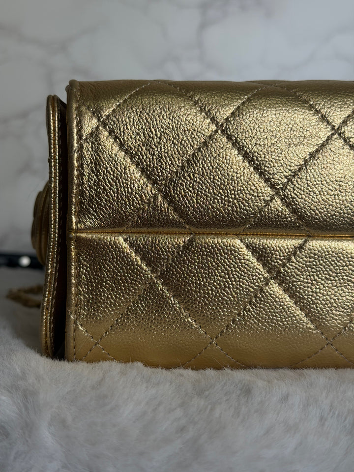 CHANEL 26C Gold Caviar Mini 25 Hobo Bag with Aged GHW 2026