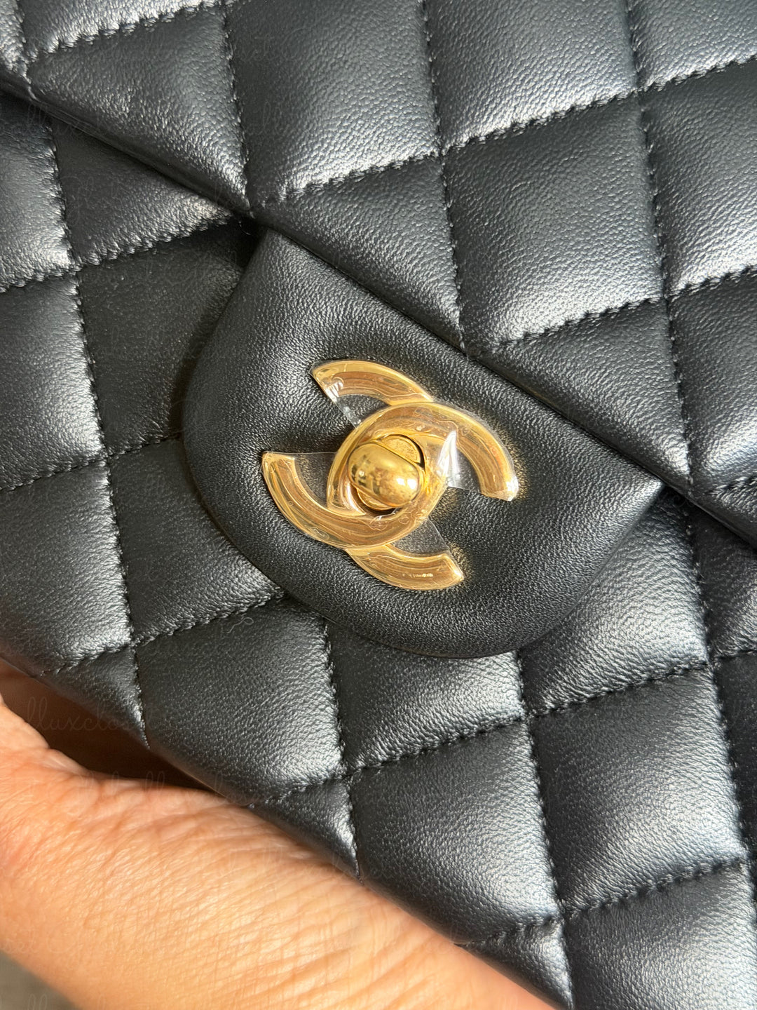 CHANEL Black Lambskin GHW SMALL Timeless Classic Double Flap Bag 2022 Microchipped