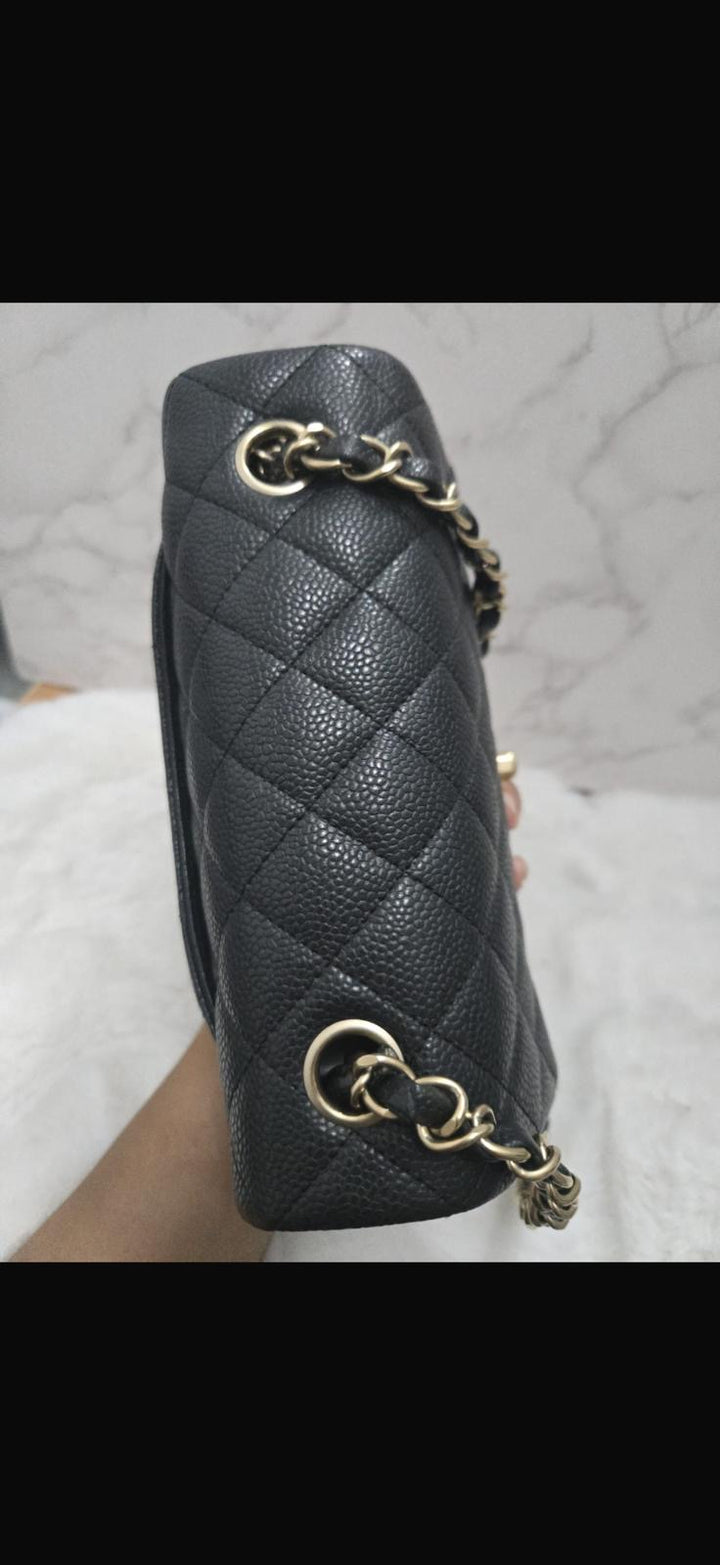 CHANEL series 20 Black Caviar Brushed GHW Mini rectangular Flap Bag