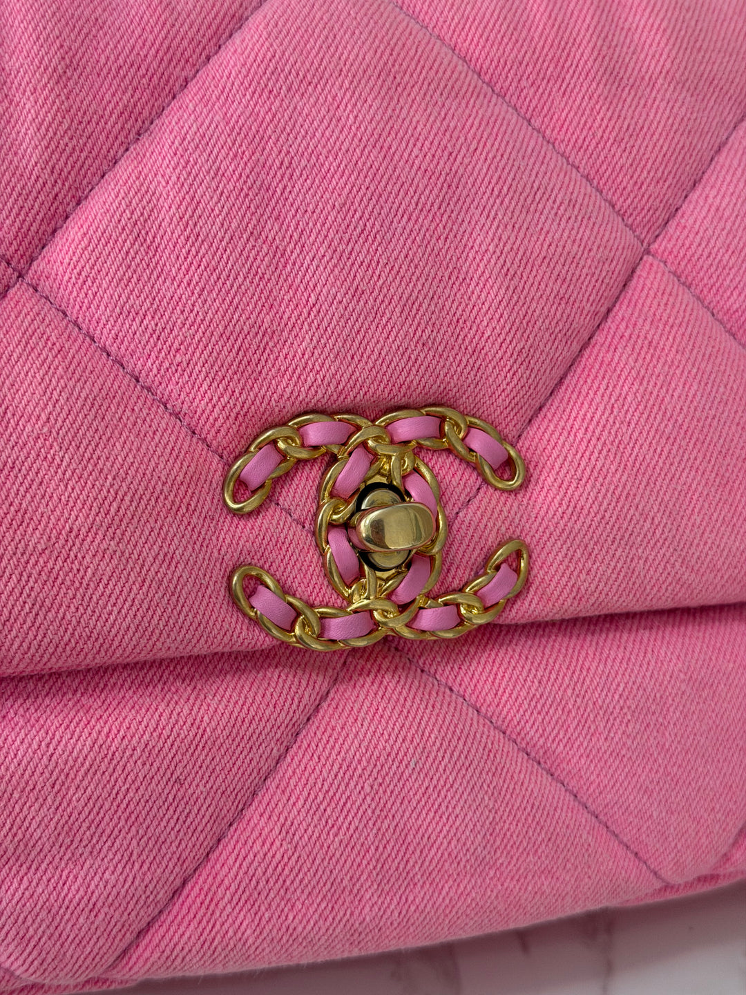 CHANEL 21S 2021 series 31 Pink Denim 19 size Small Flap Bag