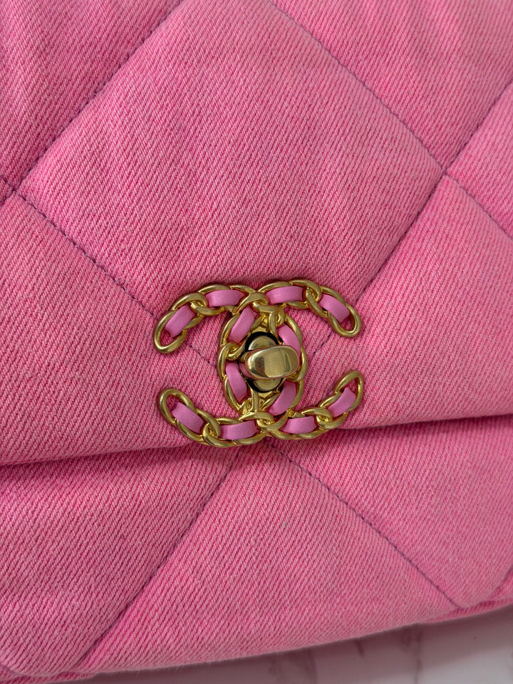 CHANEL 21S 2021 series 31 Pink Denim 19 size Small Flap Bag