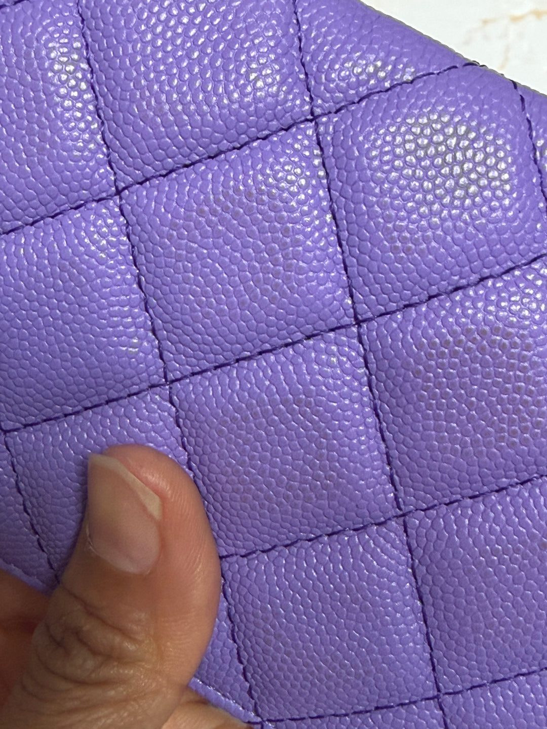 CHANEL series 28 20S purple caviar LGHW Mini O Case Pouch 15 cms