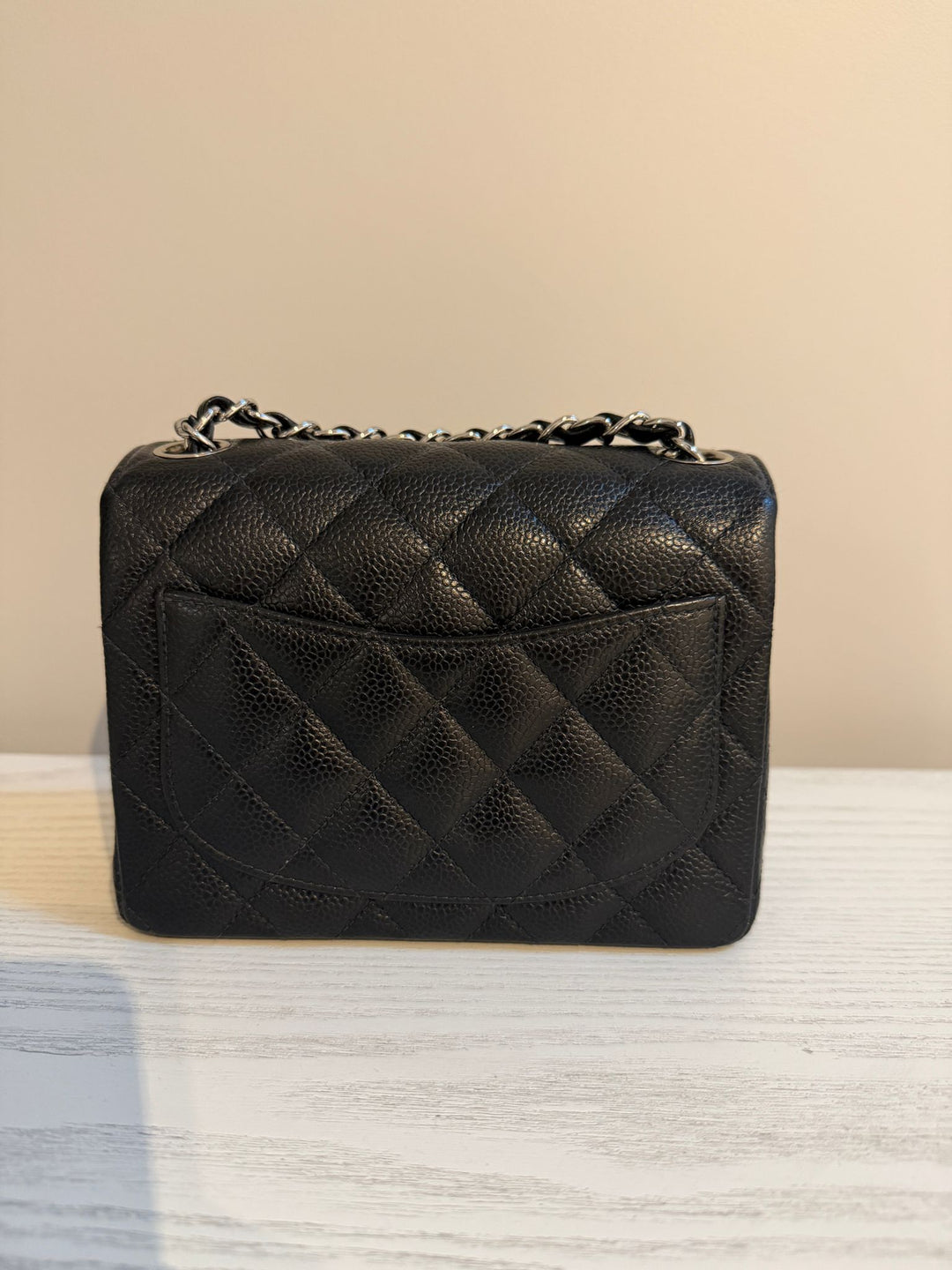 CHANEL series 9 Black Caviar SHW Vintage Mini Flap Bag