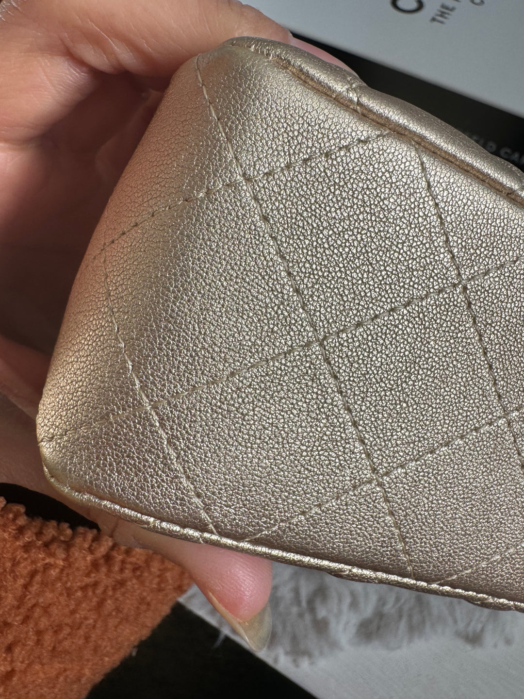 Chanel 21P series 31 Iridescent Gold Lambskin LGHW Mini Rectangular Flap Bag