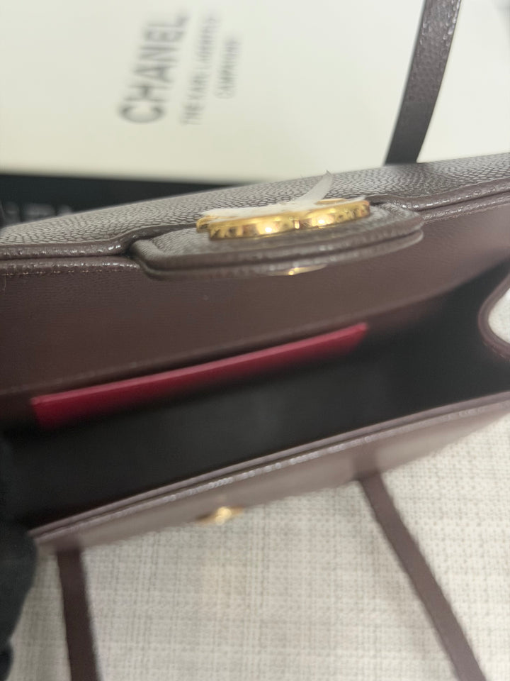 CHANEL Brown Caviar Preppy Mini 26S 2026 with Aged GHW 17 cms