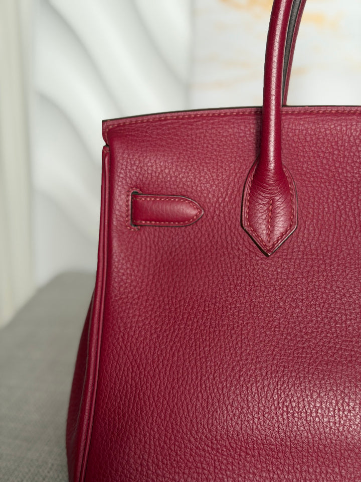 WA/Email to Purchase only- Hermes Rouge Grenat Togo Leather GHW Birkin 35 Stamp X 2016