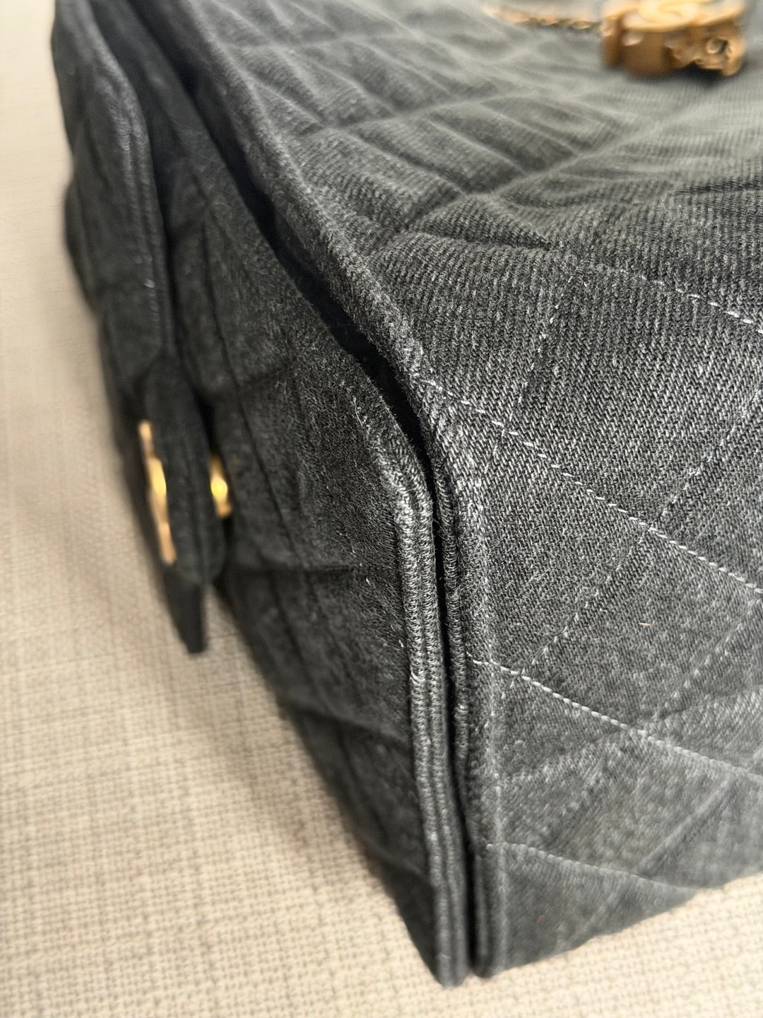 CHANEL 25S 2025 Black Denim Medium 25 Hobo Bag with Detachable Pouch Aged GHW