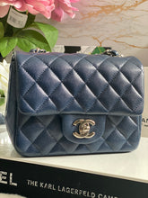 Load image into Gallery viewer, Chanel series 24 (2017) Navy Blue Caviar SHW Square Mini Flap Bag
