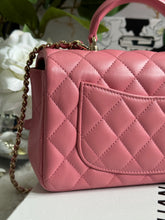 Load image into Gallery viewer, Chanel Pink Lambskin (2022) LGHW Mini Rectangular Flap Bag with Top Handle
