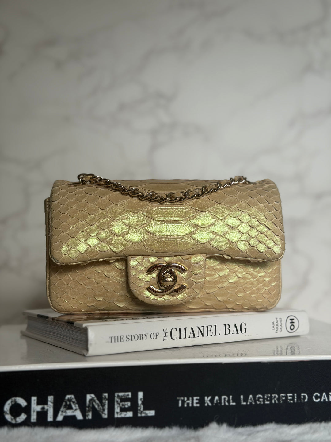 CHANEL series 20 Iridescent Ivory Llizard Exotic skin Extra Mini Rectangular Flap Bag LGHW