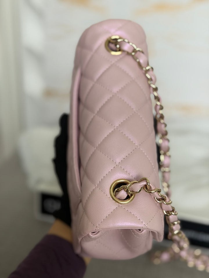 CHANEL 21S Light Pink Calf Skin LGHW Mini rectangular flap bag series 31 2021 *super rare*