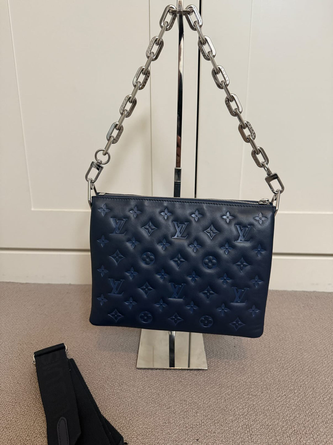 LOUIS VUITTON LV Coussin PM Navy Leather SHW