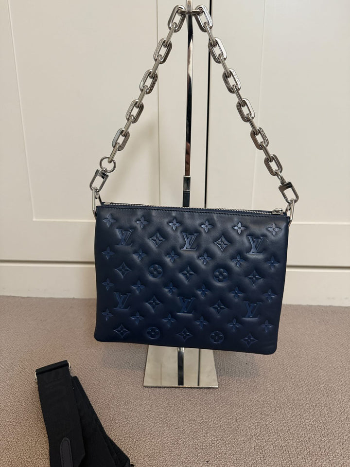 LOUIS VUITTON LV Coussin PM Navy Leather SHW