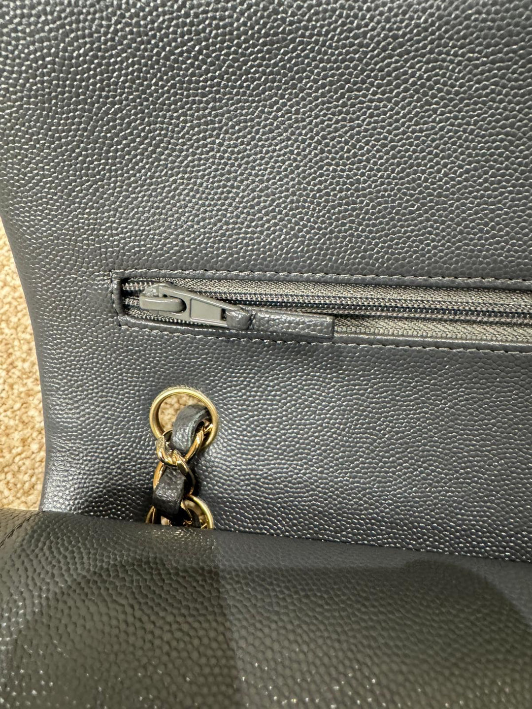CHANEL 21B 2021 Dark Grey Caviar LGHW Medium ML Timeless Classic Double Flap Bag