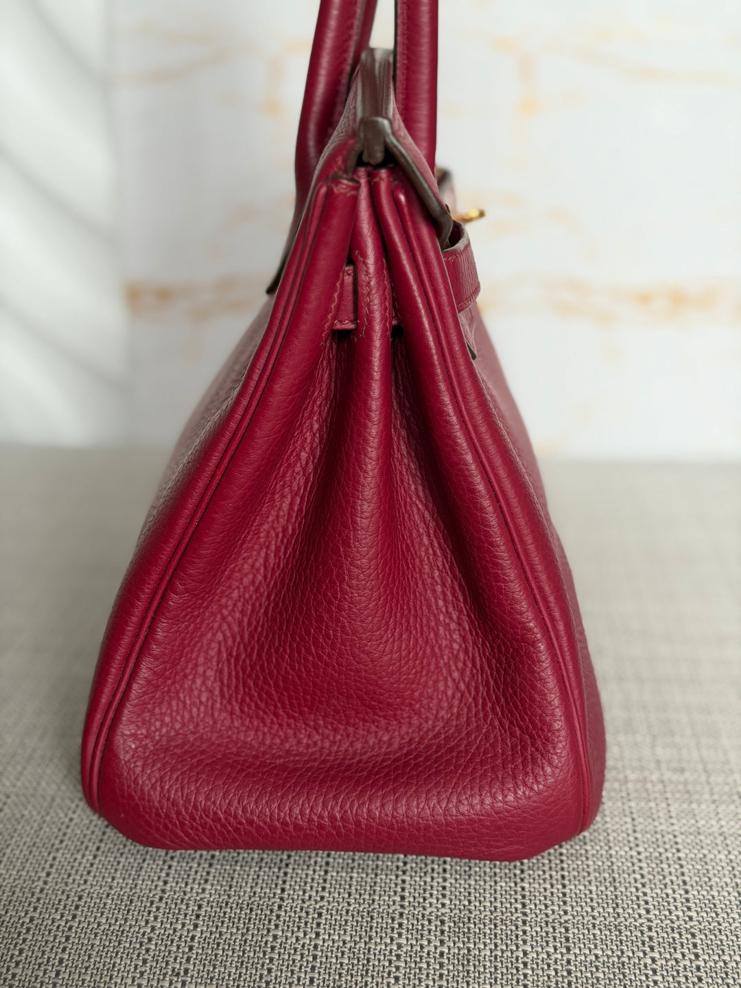 WA/Email to Purchase only- Hermes Rouge Grenat Togo Leather GHW Birkin 35 Stamp X 2016