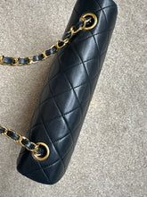 Load image into Gallery viewer, CHANEL series 1 Black Lambskin 24k GHW Full Flap Bag
