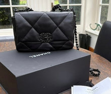 Load image into Gallery viewer, Chanel 19 Flap Bag in Size Small 22P collection 2022 So Black Lambskin So Black Hardware

