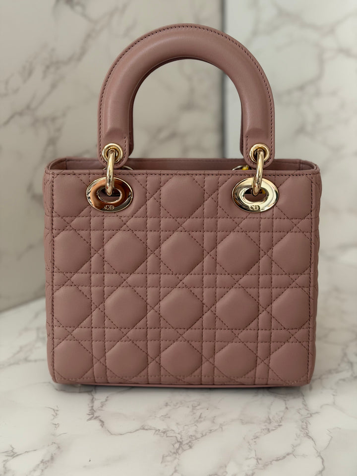 DIOR Lady Dior In Blush Lambskin LGHW size SMALL 2020