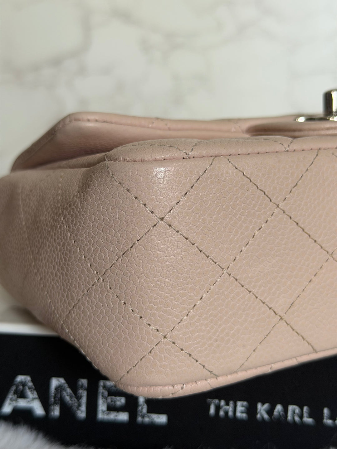CHANEL series 18 Light Sakura Pink Caviar SHW Mini Rectangular Flap Bag 2014 14C collection