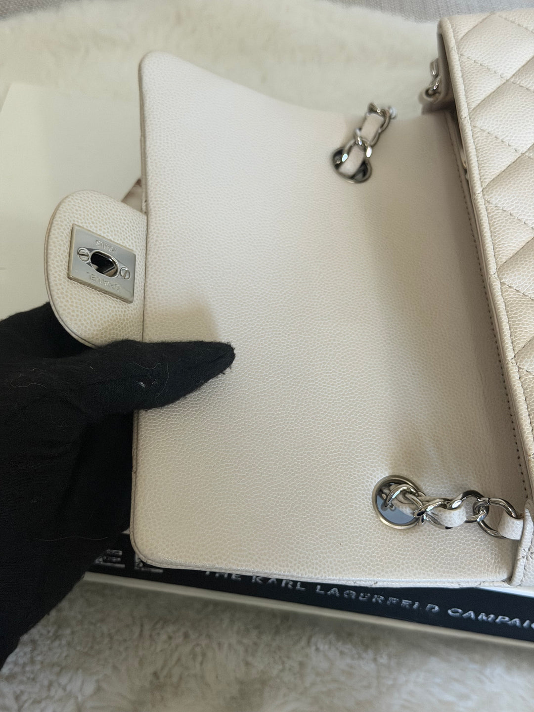 CHANEL 18B series 26 Ivory Caviar SHW Mini Rectangular Flap Bag 2018