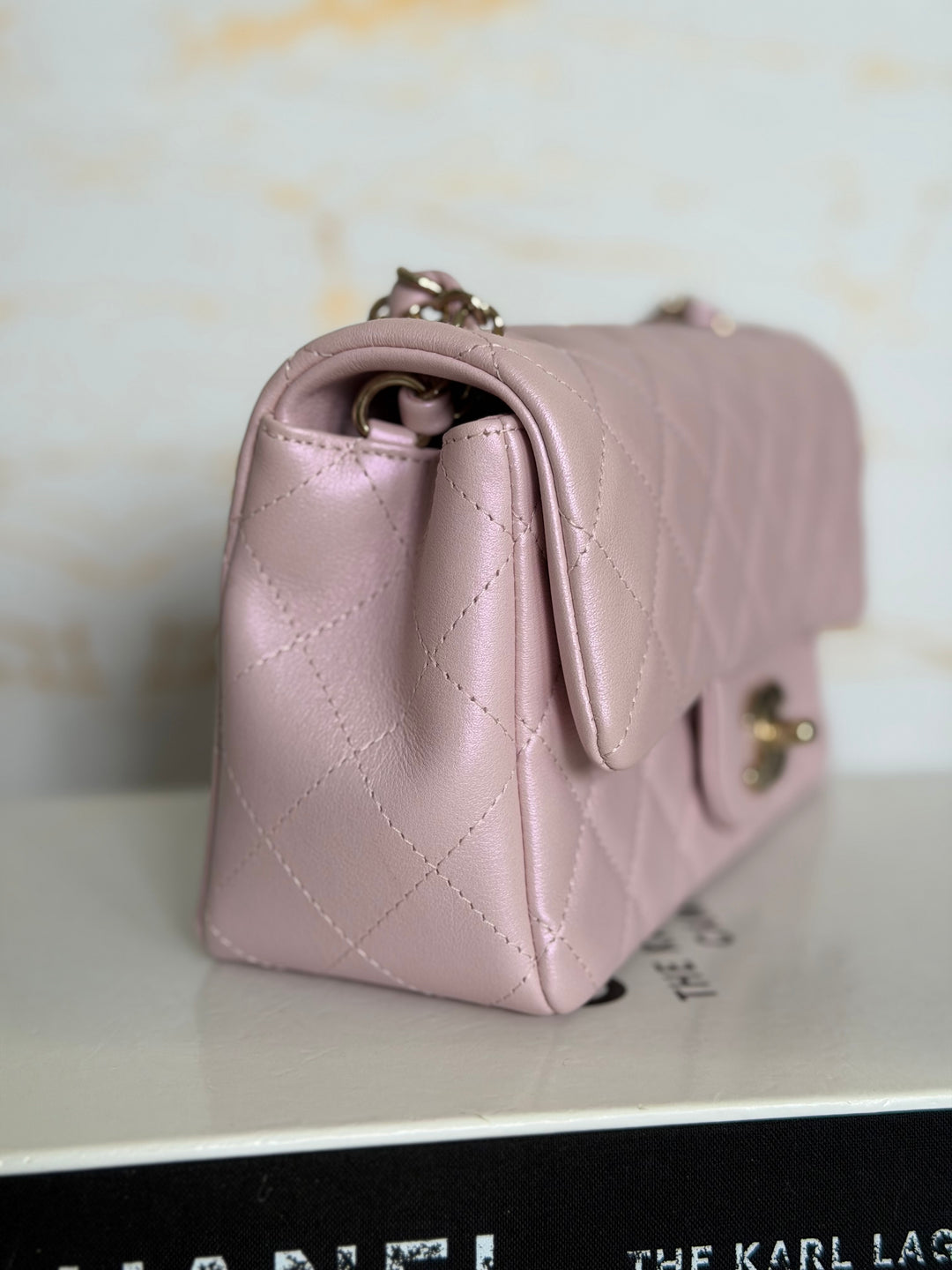 CHANEL 21S Light Pink Calf Skin LGHW Mini rectangular flap bag series 31 2021 *super rare*